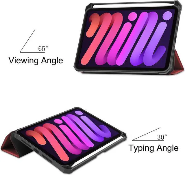 Alt view image 3 of 7 - New iPad Mini 6 Case 2021 with Pencil Holder - [Full Body Protection + 2nd Gen Apple Pencil Charging + Auto Wake/Sleep], Soft TPU Back Cover for 2021 iPad Mini 6th Generation 8.3 inch Purple