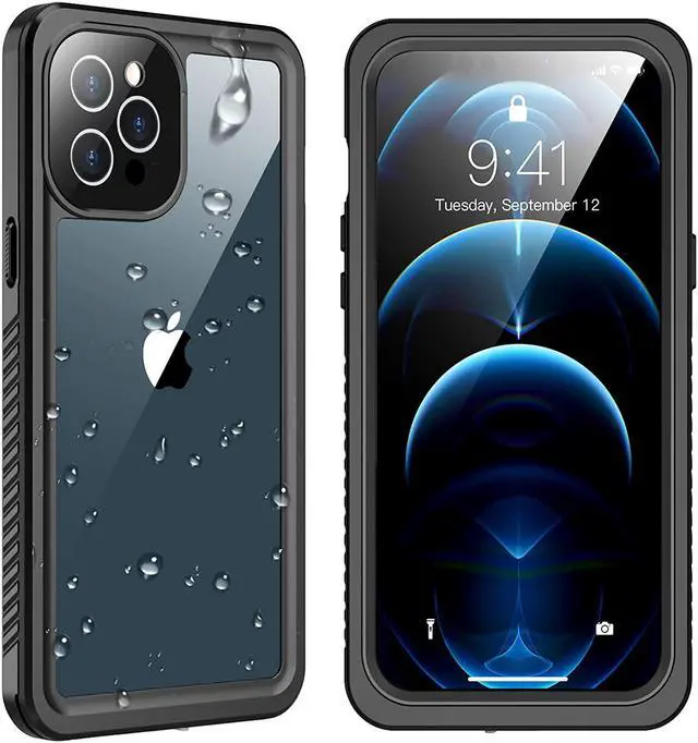 Main image of iPhone 12 Pro Case 6.1 inch, Waterproof Dustproof Shockproof Case with Built-in Screen Protector, Full Body Underwater Protective Clear Back Cover