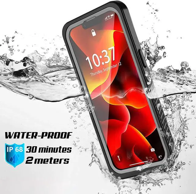 Alt view image 3 of 7 - for iPhone 13 Mini Case Waterproof for IP68 Underwater Full Body Protective Cover with Built in Screen Protector Only for iPhone 13 Mini 5G Case Clear Black 5.4 inch