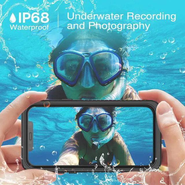 Alt view image 3 of 7 - iPhone 12 Pro Case 6.1 inch, Waterproof Dustproof Shockproof Case with Built-in Screen Protector, Full Body Underwater Protective Clear Back Cover