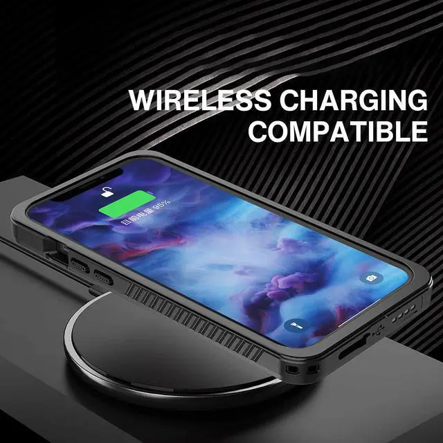Alt view image 6 of 7 - iPhone 12 Pro Case 6.1 inch, Waterproof Dustproof Shockproof Case with Built-in Screen Protector, Full Body Underwater Protective Clear Back Cover