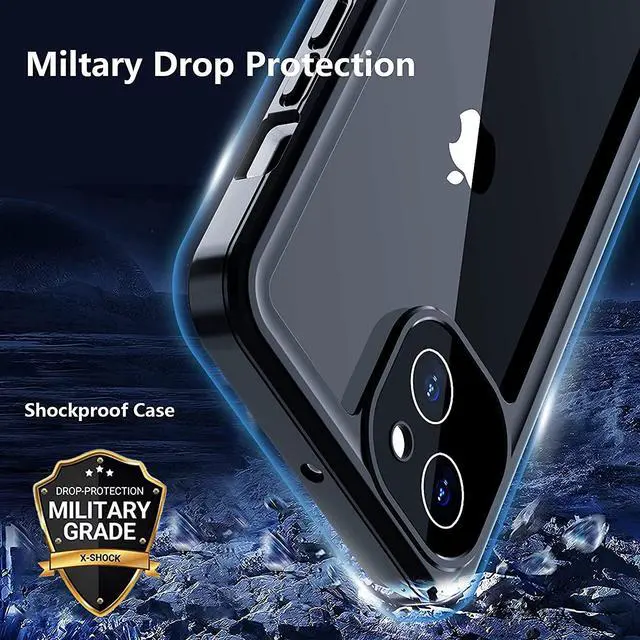 Alt view image 4 of 7 - for iPhone 13 Mini Case Waterproof for IP68 Underwater Full Body Protective Cover with Built in Screen Protector Only for iPhone 13 Mini 5G Case Clear Black 5.4 inch