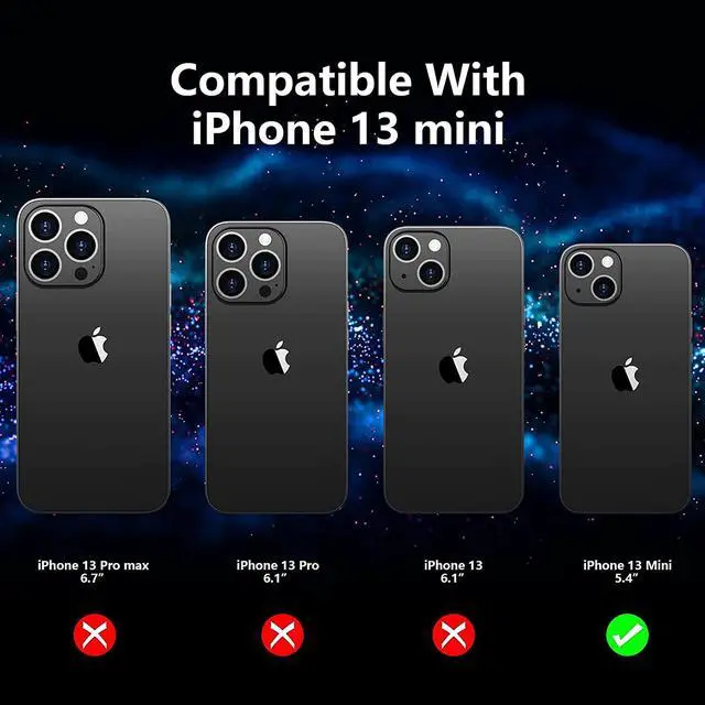 Alt view image 2 of 7 - for iPhone 13 Mini Case Waterproof for IP68 Underwater Full Body Protective Cover with Built in Screen Protector Only for iPhone 13 Mini 5G Case Clear Black 5.4 inch