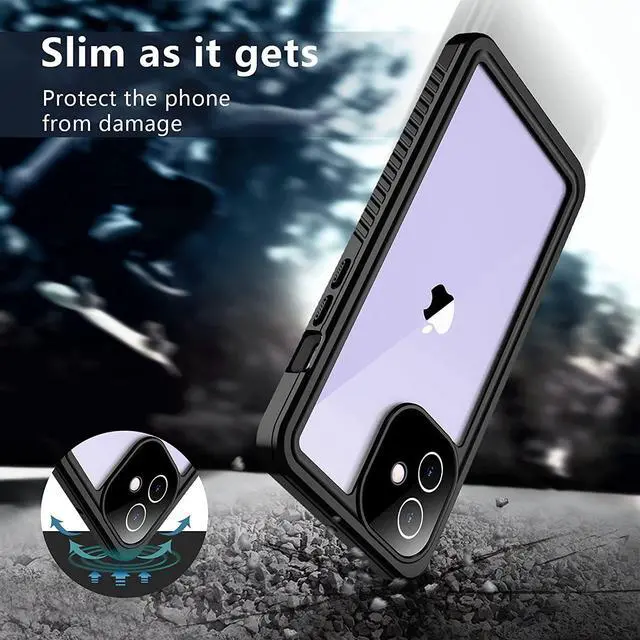 Alt view image 7 of 7 - iPhone 12 Case 6.1 inch, Waterproof Dustproof Shockproof Case with Built-in Screen Protector , Full Body Underwater Protective Cover for iPhone 12 6.1 inch