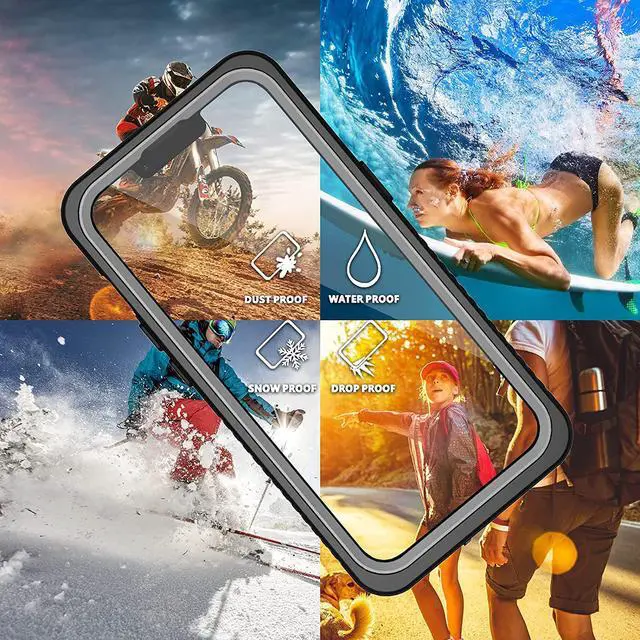Alt view image 7 of 7 - for iPhone 13 Mini Case Waterproof for IP68 Underwater Full Body Protective Cover with Built in Screen Protector Only for iPhone 13 Mini 5G Case Clear Black 5.4 inch