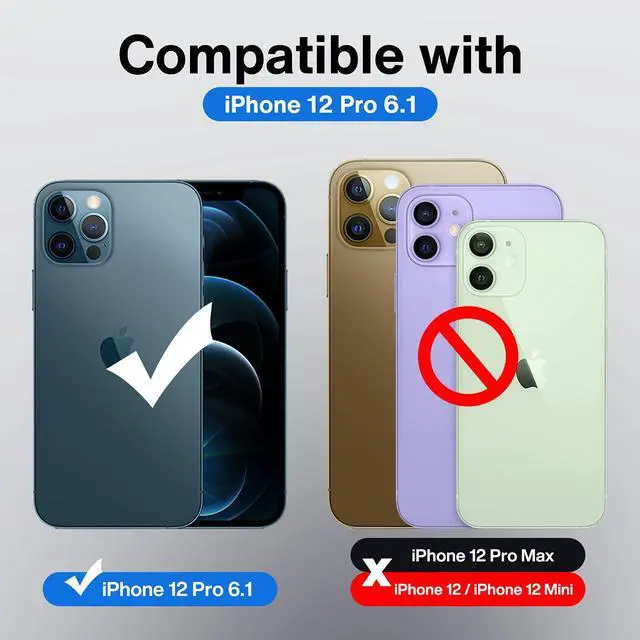 Alt view image 2 of 7 - iPhone 12 Pro Case 6.1 inch, Waterproof Dustproof Shockproof Case with Built-in Screen Protector, Full Body Underwater Protective Clear Back Cover