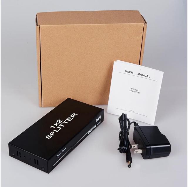 Alt view image 7 of 7 - DVI Splitter 1 in 2 Out 2 Port DVI Dual Monitors Distribution Duplicator Video Splitter (EDID Management) Support Resolution up to 4K2K/30HZ for PC Laptop DVR Projector HDTV