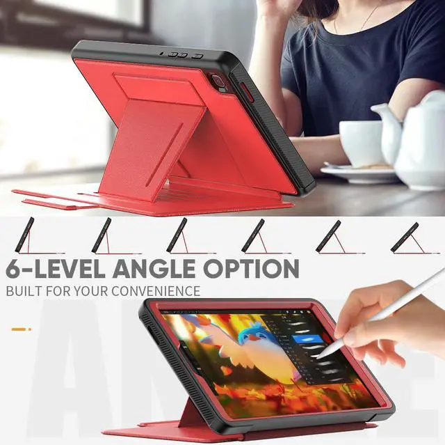Alt view image 2 of 7 - Magnetic Case for Samsung Galaxy Tab A7 Lite 8.7 inch 2021 Model: SM-T220/T225/T227, Multi-Angle Viewing Smart Stand Cover with Card Pocket, Auto Wake/Sleep