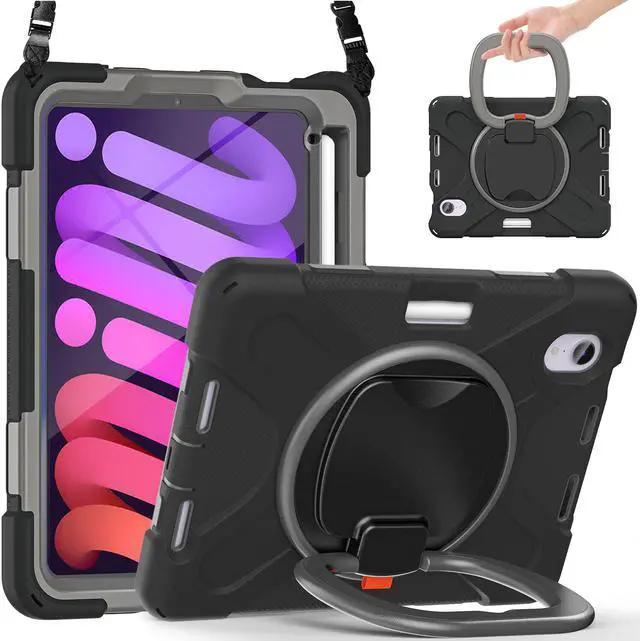 Main image of New iPad Mini 6 Case 2021 with Rotating Stand / Hand Strap / Shoulder Strap / Pencil Holder Shockproof Kids Cover for iPad Mini 6th Generation 8.3 inch
