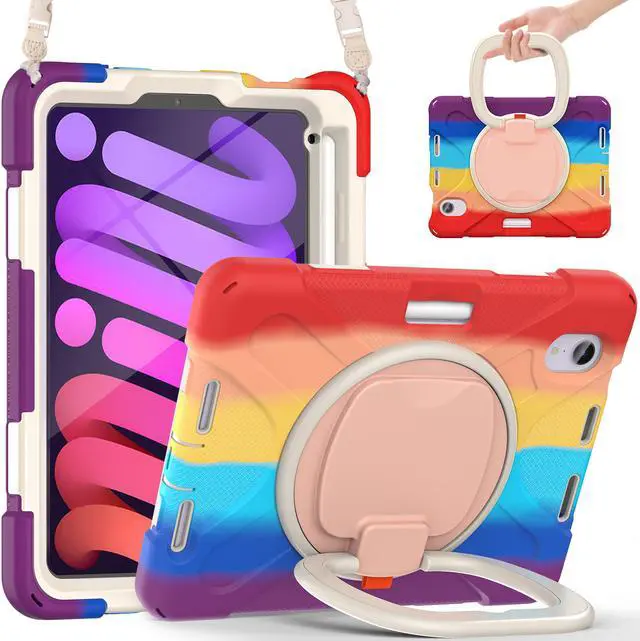 Main image of New iPad Mini 6 Case 2021 with Rotating Stand / Hand Strap / Shoulder Strap / Pencil Holder Shockproof Kids Cover for iPad Mini 6th Generation 8.3 inch