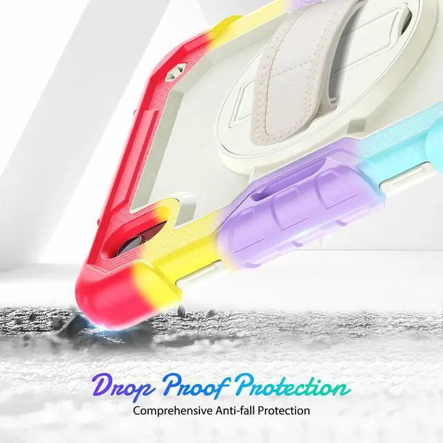 Alt view image 3 of 7 - Case for iPad Mini 6th Generation 2021 8.3 Inch, Shockproof cover for iPad Mini 6 with Screen Protector Pencil Holder Kickstand Hand/Shoulder Strap