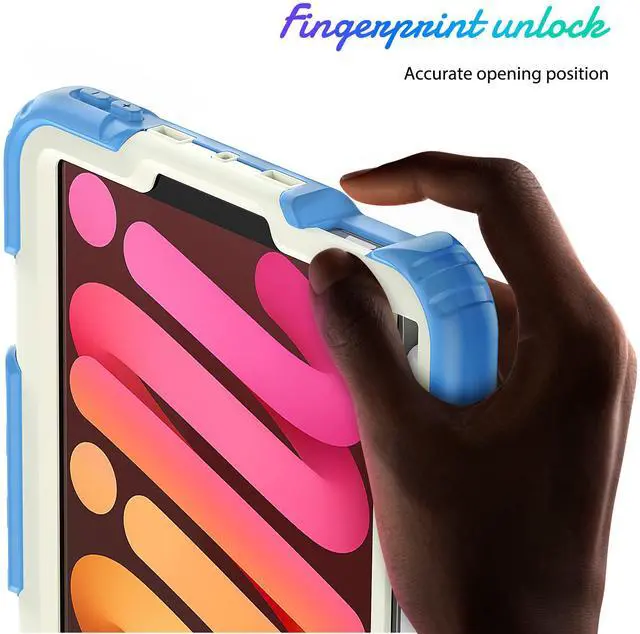 Alt view image 5 of 7 - Case for iPad Mini 6th Generation 2021 8.3 Inch, Shockproof cover for iPad Mini 6 with Screen Protector Pencil Holder Kickstand Hand/Shoulder Strap
