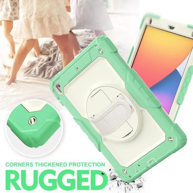 Alt view image 2 of 6 - Case for iPad 6th / 5th Generation iPad 9.7 2018 2017, iPad Air 2/ Pro 9.7 inch, Shockproof Case with Built-in Screen Protector Pencil Holder 360 Degree Rotatable Stand / Hand Strap
