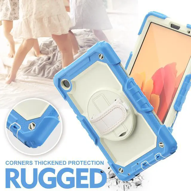 Alt view image 7 of 7 - Case Compatible with Samsung Galaxy Tab A7 Lite 8.7 inch with Built-in Screen Protector 360 Degree Kickstand Hand Shoulder Strap, Shockproof Cover for Galaxy Tab A7 Lite 2021 SM-T220 SM- T225 SM- T227
