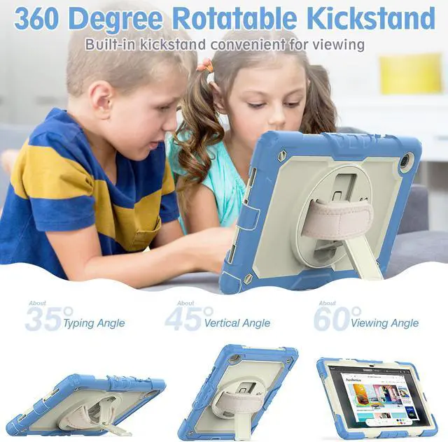 Alt view image 2 of 6 - Samsung Galaxy Tab A7 Case 2020 SM-T500 / T505 / T507 with Screen Protector for Kids | Full Body Shockproof Cover for 10.4 Inch Tab A7 with S Pen Holder Stand Hand Strap Shoulder Strap