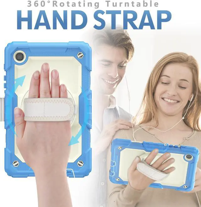 Alt view image 6 of 7 - Case Compatible with Samsung Galaxy Tab A7 Lite 8.7 inch with Built-in Screen Protector 360 Degree Kickstand Hand Shoulder Strap, Shockproof Cover for Galaxy Tab A7 Lite 2021 SM-T220 SM- T225 SM- T227
