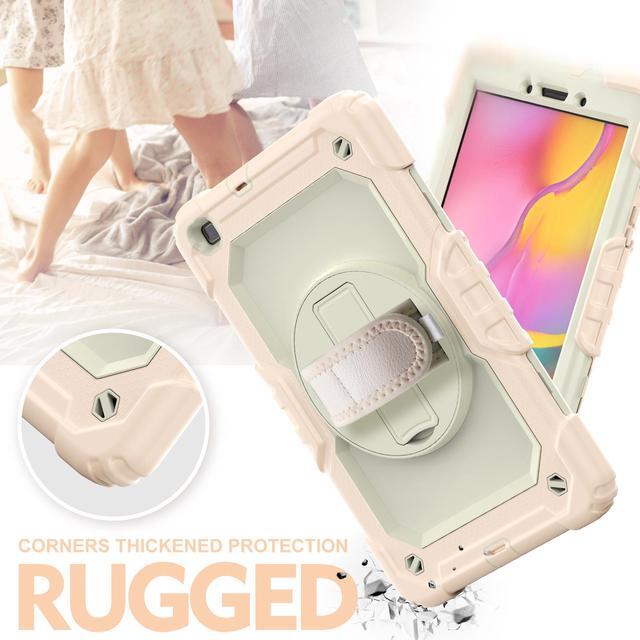 Alt view image 6 of 7 - Case for Samsung Galaxy Tab A 8.0 case 2019 Model: SM-T290 / SM-T295.Full Body Protection Cover with Built-in Screen Protector Pen Holder [360 Rotating Hand Strap]