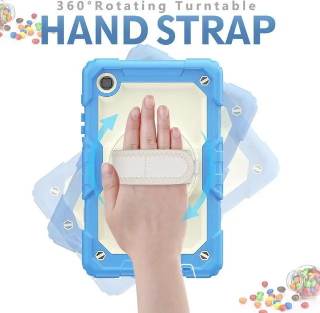 Alt view image 2 of 7 - Case Compatible with Samsung Galaxy Tab A7 Lite 8.7 inch with Built-in Screen Protector 360 Degree Kickstand Hand Shoulder Strap, Shockproof Cover for Galaxy Tab A7 Lite 2021 SM-T220 SM- T225 SM- T227