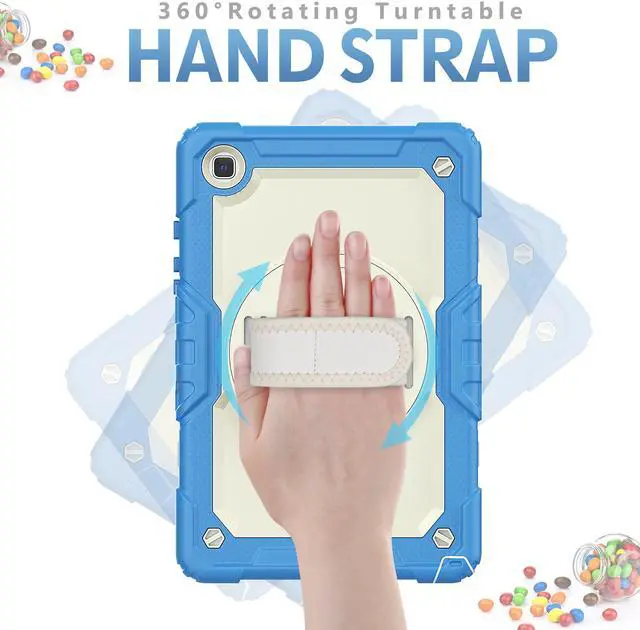 Alt view image 4 of 6 - Samsung Galaxy Tab A7 Case 2020 SM-T500 / T505 / T507 with Screen Protector for Kids | Full Body Shockproof Cover for 10.4 Inch Tab A7 with S Pen Holder Stand Hand Strap Shoulder Strap