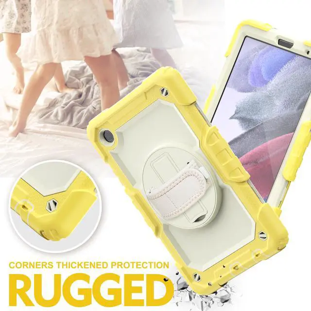 Alt view image 7 of 7 - Case Compatible with Samsung Galaxy Tab A7 Lite 8.7 inch with Built-in Screen Protector 360 Degree Kickstand Hand Shoulder Strap, Shockproof Cover for Galaxy Tab A7 Lite 2021 SM-T220 SM- T225 SM- T227