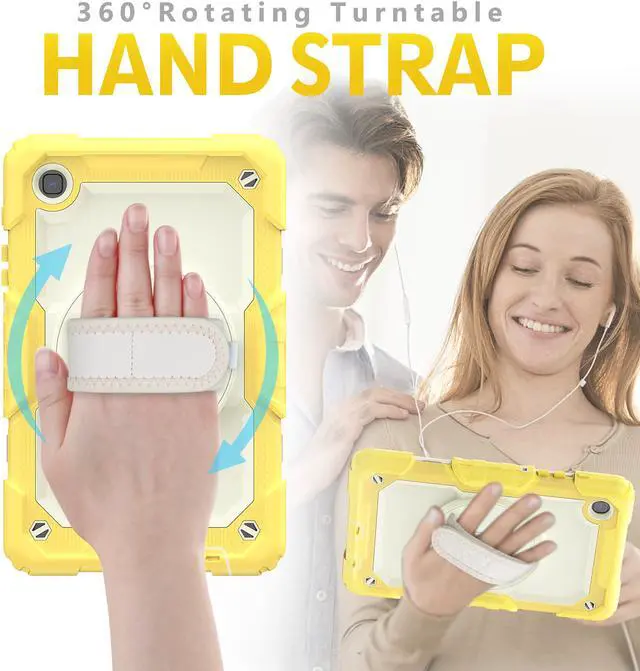 Alt view image 4 of 7 - Case Compatible with Samsung Galaxy Tab A7 Lite 8.7 inch with Built-in Screen Protector 360 Degree Kickstand Hand Shoulder Strap, Shockproof Cover for Galaxy Tab A7 Lite 2021 SM-T220 SM- T225 SM- T227