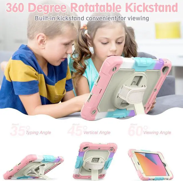 Alt view image 5 of 6 - iPad Mini 5 Case, iPad Mini 4 Case, Shockproof Stand Sturdy Protective Mini Cover with Screen Protector Pencil Holder Handle Strap for 7.9 iPad Mini 5th Gen / Mini 4th Generation