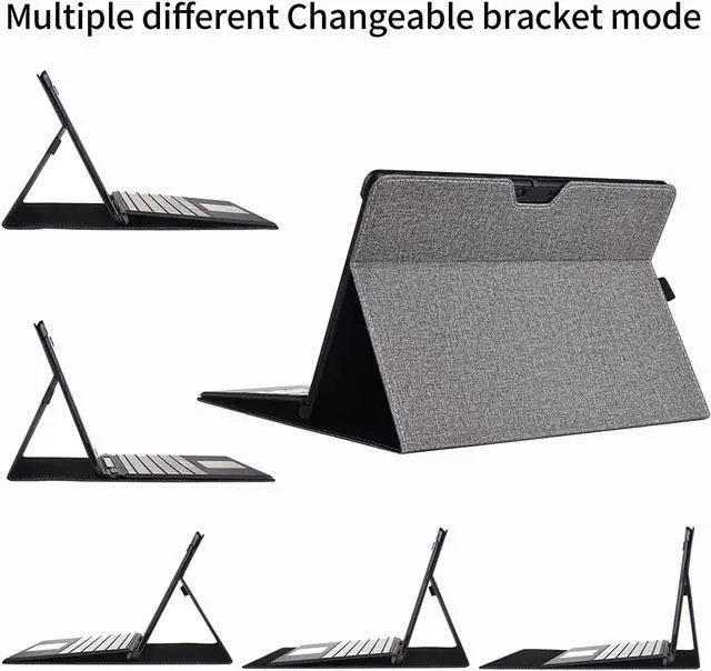 Alt view image 2 of 7 - For Microsoft Surface Pro 8 Case - Premium PU Leather Stand Cover with Multiple Angle Viewing / Pen Holder for Surface Pro 8 13 inch 2021
