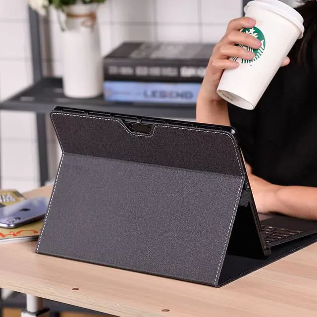 Alt view image 6 of 7 - For Microsoft Surface Pro 8 Case - Premium PU Leather Stand Cover with Multiple Angle Viewing / Pen Holder for Surface Pro 8 13 inch 2021