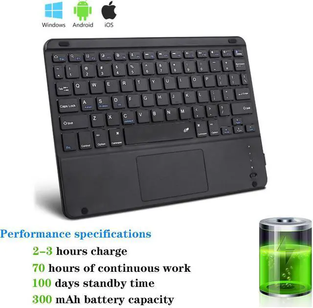 Alt view image 3 of 6 - Bluetooth Keyboard Case with Trackpad for iPad Pro 12.9 inch 2017 2015 (Old Model, 2nd & 1st Generation) Removable Wireless Keyboard with Leather Cover / Pencil Holder