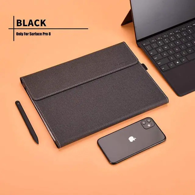 Alt view image 7 of 7 - For Microsoft Surface Pro 8 Case - Premium PU Leather Stand Cover with Multiple Angle Viewing / Pen Holder for Surface Pro 8 13 inch 2021