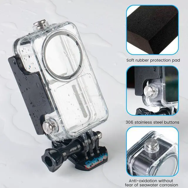 Alt view image 4 of 7 - Waterproof Housing Case Kit For DJI Action 2 Action Camera Accessories Waterproof Cover 45M Diving Housing Protective Shell Dive Case + + Anti-Fog Insert