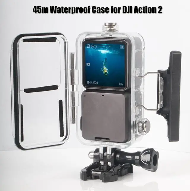 Alt view image 3 of 7 - Waterproof Housing Case Kit For DJI Action 2 Action Camera Accessories Waterproof Cover 45M Diving Housing Protective Shell Dive Case + + Anti-Fog Insert