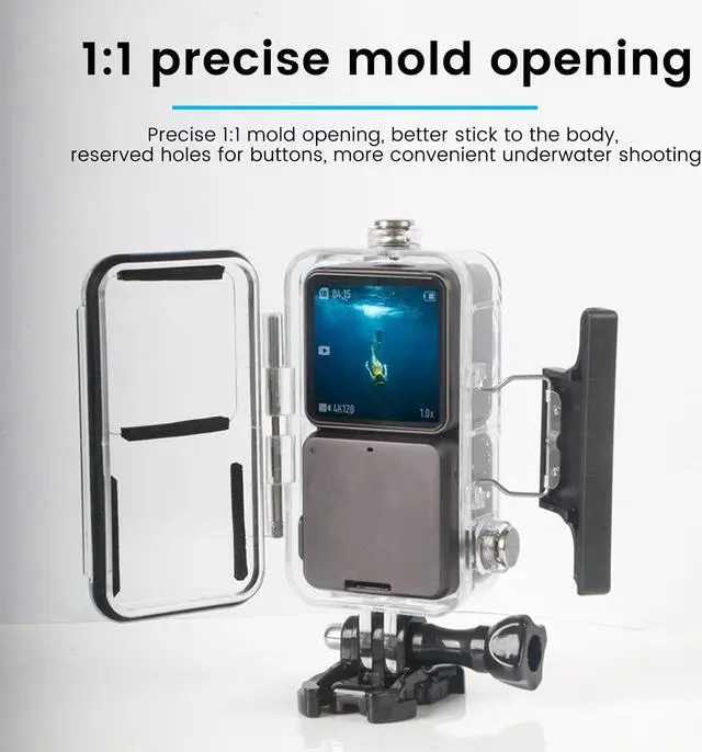 Alt view image 5 of 7 - Waterproof Housing Case Kit For DJI Action 2 Action Camera Accessories Waterproof Cover 45M Diving Housing Protective Shell Dive Case + + Anti-Fog Insert