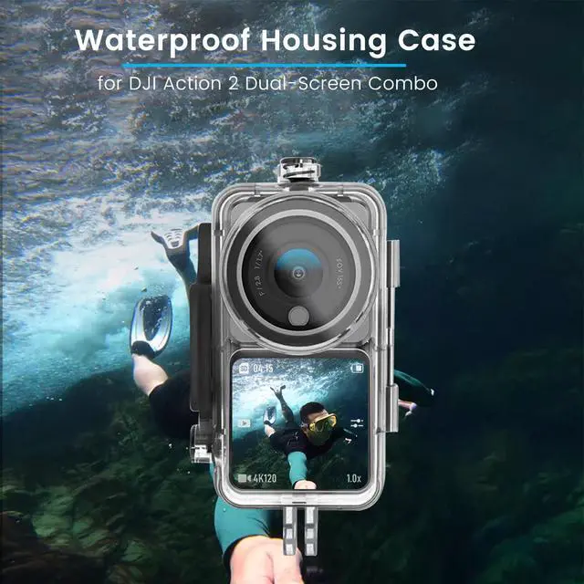 Alt view image 2 of 7 - Waterproof Housing Case Kit For DJI Action 2 Action Camera Accessories Waterproof Cover 45M Diving Housing Protective Shell Dive Case + + Anti-Fog Insert