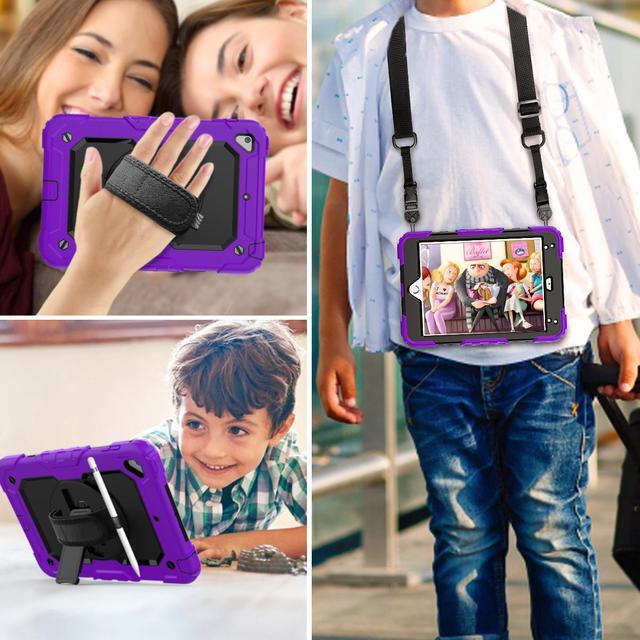 Alt view image 3 of 5 - iPad Mini 5 Case, iPad Mini 4 Case, Shockproof Stand Sturdy Protective Mini Cover with Screen Protector Pencil Holder Handle Strap for 7.9 iPad Mini 5th Gen / Mini 4th Generation