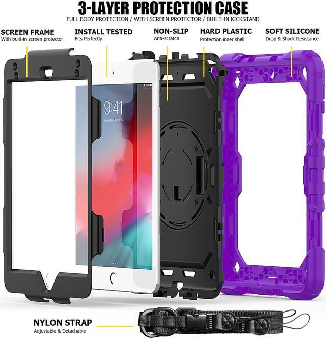 Alt view image 4 of 5 - iPad Mini 5 Case, iPad Mini 4 Case, Shockproof Stand Sturdy Protective Mini Cover with Screen Protector Pencil Holder Handle Strap for 7.9 iPad Mini 5th Gen / Mini 4th Generation