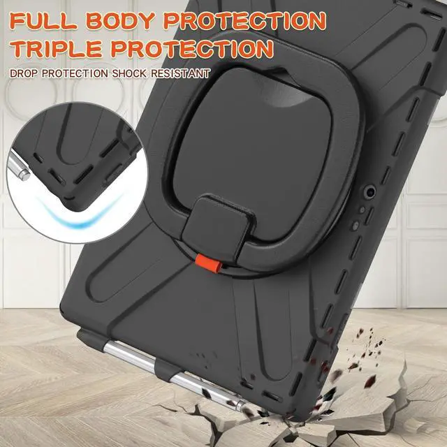 Alt view image 2 of 7 - Surface Pro 7 Plus / Pro 7 / Pro 6 / Pro 5 / Pro 4 / Pro LTE Case, Full Body Protective Case, 360 Degree Rotatable Heavy-Duty Cover with Hand Strap, Shoulder Belt and Kickstand