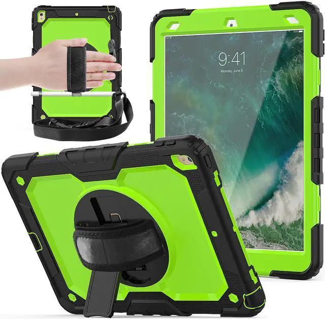 Main image of iPad Air 3 10.5 Case 2019 / iPad Pro 10.5 Case 2017, Rugged Heavy Duty Shockproof Protective Cover Case with Rotating Kickstand for iPad Air (3rd Gen) 10.5" 2019 / iPad Pro 10.5" 2017