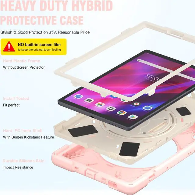 Alt view image 5 of 7 - Lenovo Tab M10 FHD Plus Case 10.3 Inch 2020 2nd Generation, Rugged Heavy Duty Shockproof Rotating Kickstand Protective Cover for Lenovo Tab M10 Plus Model TB-X606F TB-X606X 10.3" FHD Tablet 2020