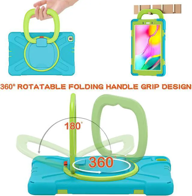 Alt view image 2 of 7 - Samsung Galaxy Tab A 8.0 Case 2019, Heavy Duty Rugged Shockproof Case with Hand Strap, Kickstand, Carrying Shoulder Strap for Galaxy Tab A 8.0” 2019 Model SM-T290 SM-T295 SM-T297
