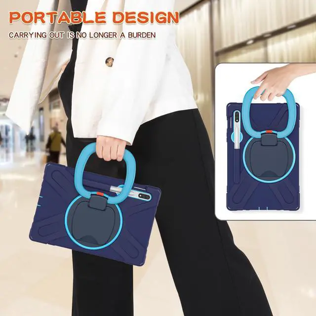 Alt view image 6 of 7 - Case for Samsung Galaxy Tab S7 11 Inch 2020 Heavy Duty Shockproof Cover with Pen Holder Kickstand Hand Shoulder Strap for Samsung Tab S7 11 Inch 2020 SM-T870 SM-T875 SM-T876