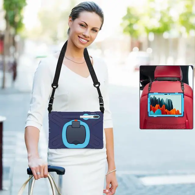 Alt view image 7 of 7 - Case for Samsung Galaxy Tab S7 11 Inch 2020 Heavy Duty Shockproof Cover with Pen Holder Kickstand Hand Shoulder Strap for Samsung Tab S7 11 Inch 2020 SM-T870 SM-T875 SM-T876