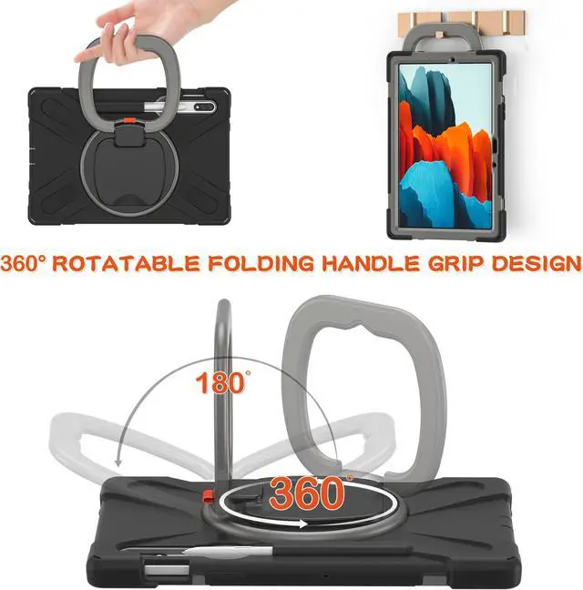 Alt view image 5 of 7 - Case for Samsung Galaxy Tab S7 11 Inch 2020 Heavy Duty Shockproof Cover with Pen Holder Kickstand Hand Shoulder Strap for Samsung Tab S7 11 Inch 2020 SM-T870 SM-T875 SM-T876