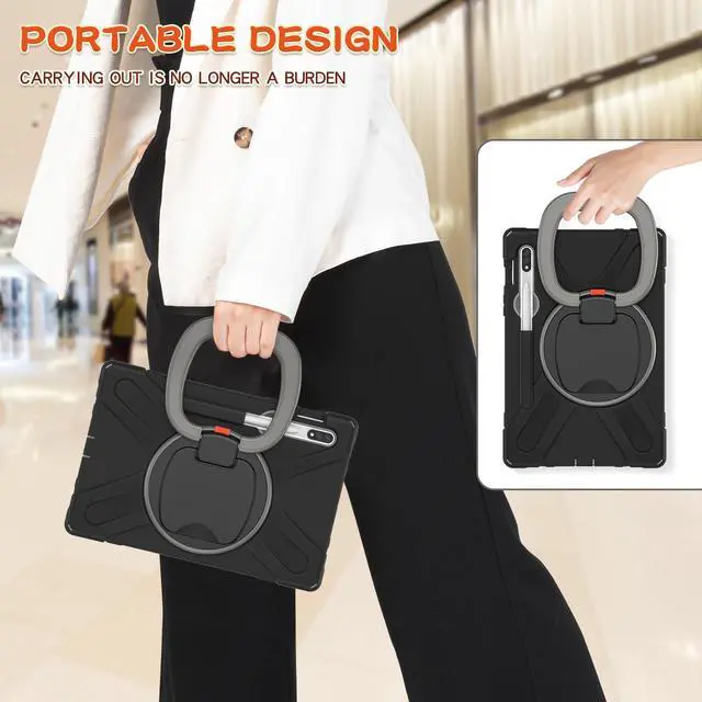 Alt view image 6 of 7 - Case for Samsung Galaxy Tab S7 11 Inch 2020 Heavy Duty Shockproof Cover with Pen Holder Kickstand Hand Shoulder Strap for Samsung Tab S7 11 Inch 2020 SM-T870 SM-T875 SM-T876