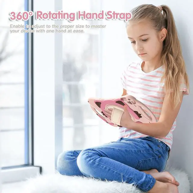 Alt view image 5 of 7 - iPad 10.2 Case 2021 2020 2019, Shockproof Protective Cover with Handle Grip, Kickstand, Pencil Holder, Hand Strap, Carrying Strap for iPad 9th/8th/7th Generation and iPad Air 10.5/iPadPro 10.5