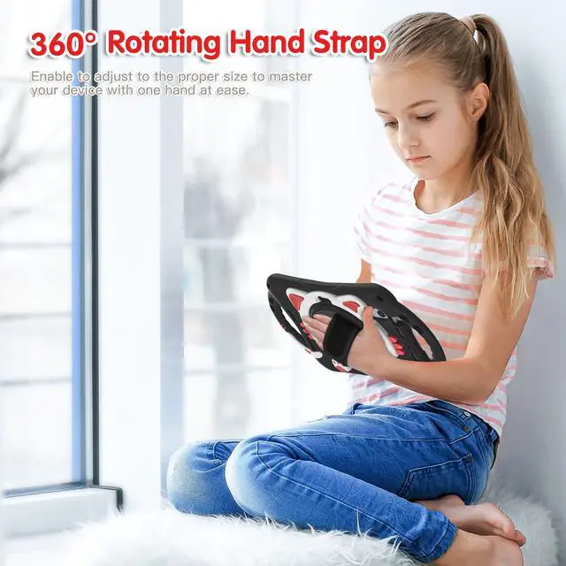 Alt view image 4 of 7 - Kids Case for Apple iPad Mini 6 8.3 Inch 2021, Silicone Shockproof Protective Cover with Pencil Holder Handle Grip Hand Strap Kickstand Shoulder Strap for iPad Mini 6th Generation