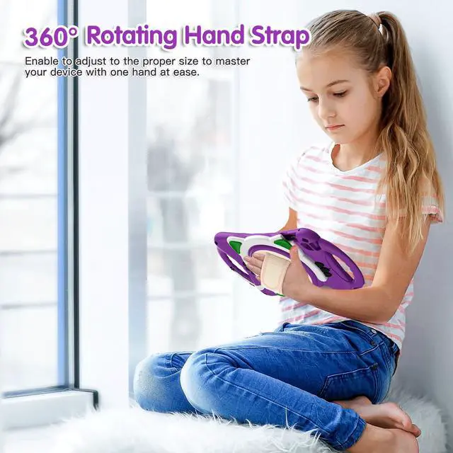 Alt view image 3 of 7 - iPad Mini 5th/4th/3rd/2nd/1st Generation Case for Kids, Silicone Rubber Shockproof Cover for iPad mini 5 4 3 2 1 with Adjustable Strap,Handle Grip,Pencil Holder,Rotating Kickstand,Hand Strap