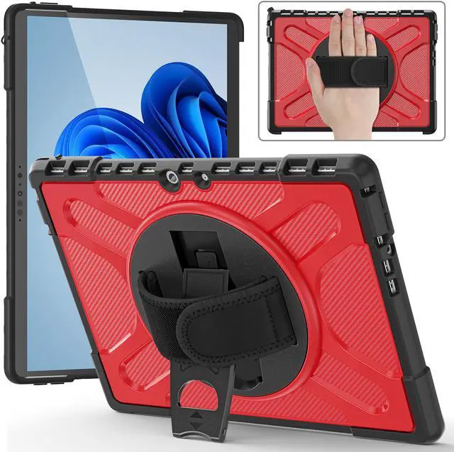 Main image of Microsoft Surface Pro 8 13 inch 2021 Case, Protective Rugged Cover with Pen Holder / Hand Strap / Rotating Kickstand Compatible with Type Cover Keyboard