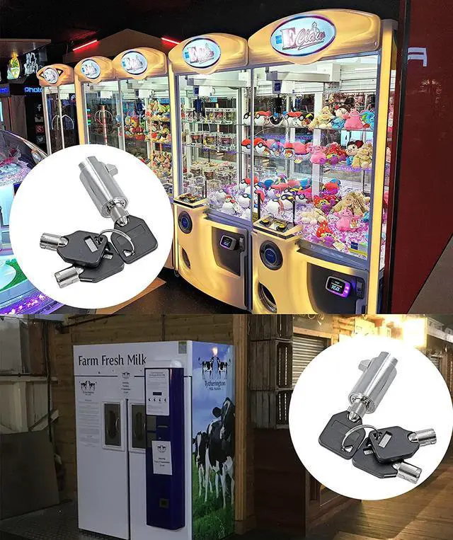 Alt view image 7 of 7 - 2Pcs Vending Machine Lock Keyed Alike Coke Machine Lock Snack Machine Lock Candy Machine Lock Soda Machine Lock, 6Pcs Keys