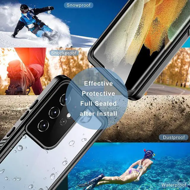 Alt view image 4 of 7 - Samsung Galaxy S21 Ultra Waterproof Case, Temdan Built-in Screen Protector Full Heavy Duty Protection Shockproof Anti-Scratched Rugged Cases for Samsung Galaxy S21 Ultra 6.8" 2021